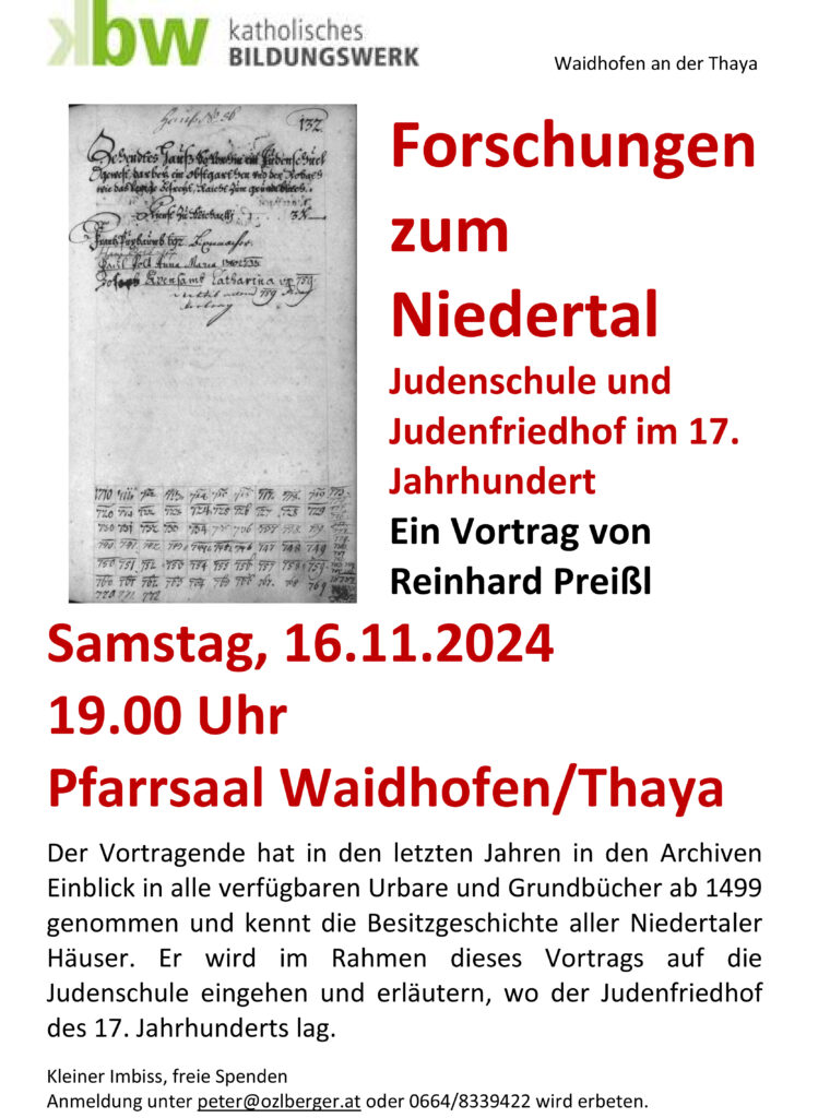 Vortrag Judenschule und Judenfriedhof