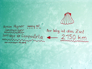 Andenken eines Jakobspilgers vor Bludenz