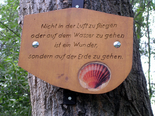 Jakobswegsmarkierung bei Unterpfuss